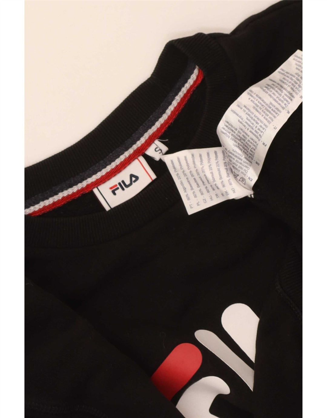 Fila Sweat-shirt graphique pour hommes, petit coton noir