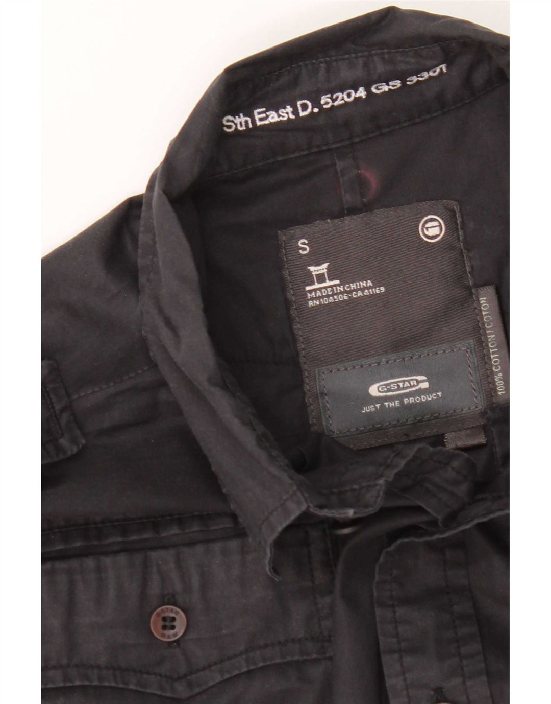 G-Star Homme Chemise Militaire Small Noir Coton