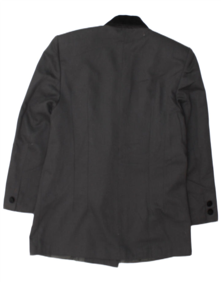 MISS H Veste blazer croisée pour femme UK 14 Gris moyen Colourblock