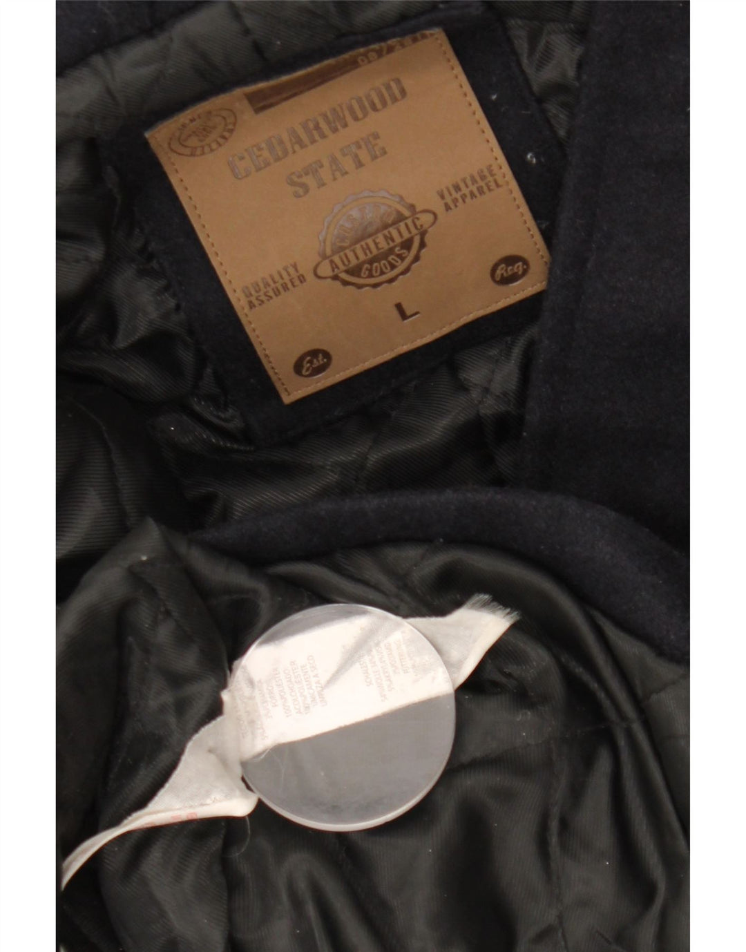 CEDARWOOD STATE Duffle-coat à capuche pour homme UK 40 Large Bleu Marine Polyester