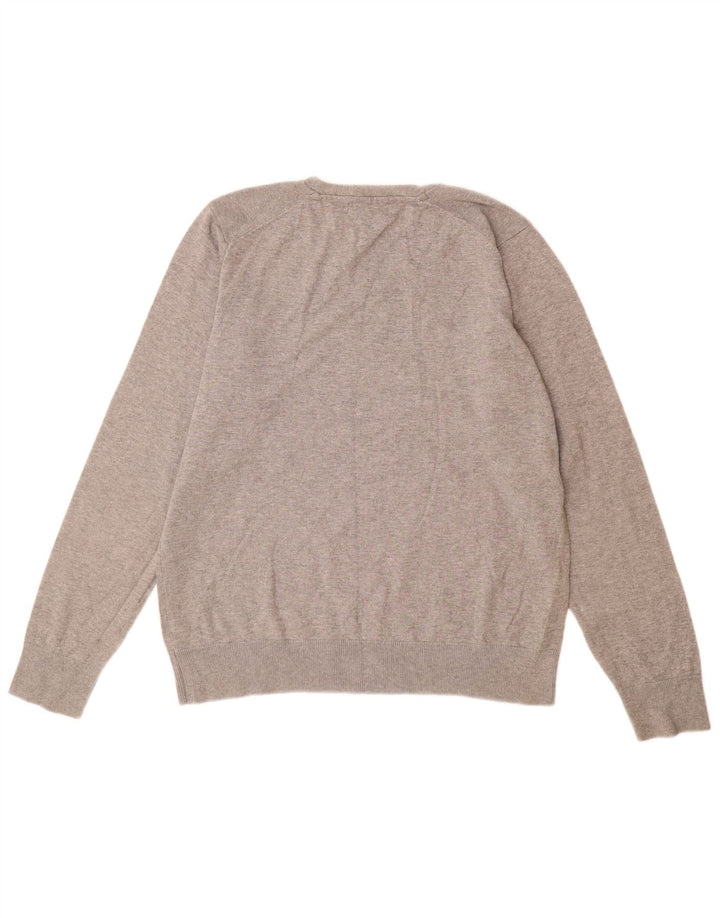 Marks & Spencer Pull autographe à col en V pour femme Gris moyen UK 14