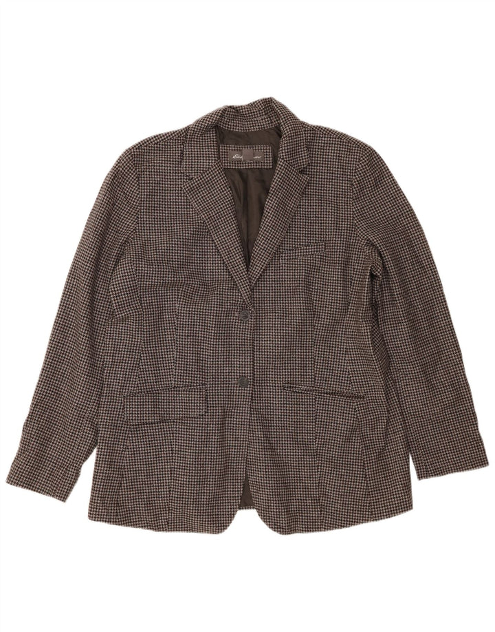 Eddie Bauer Veste blazer à 2 boutons pour femme US 20 2XL Gris pied-de-poule en laine