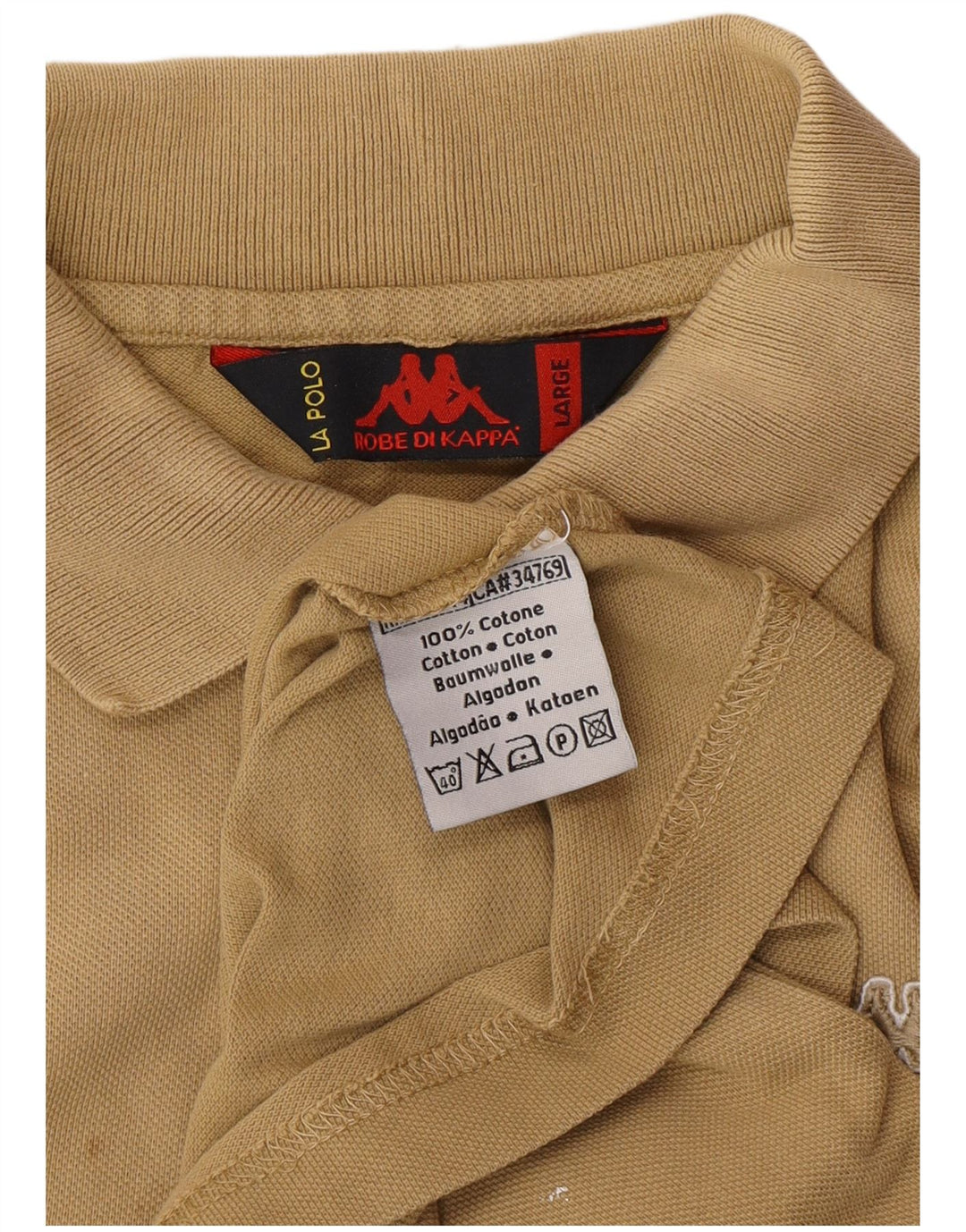KAPPA Polo Homme Large Beige Coton