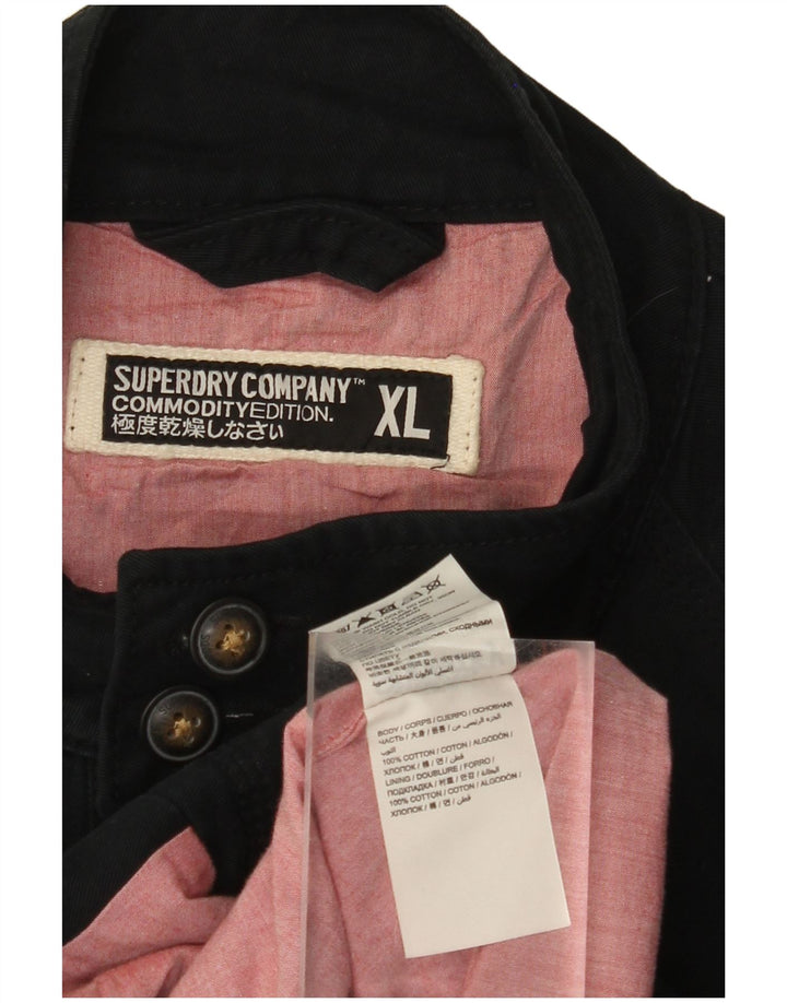 SUPERDRY Veste Bomber Homme UK 42 XL Bleu Marine Coton