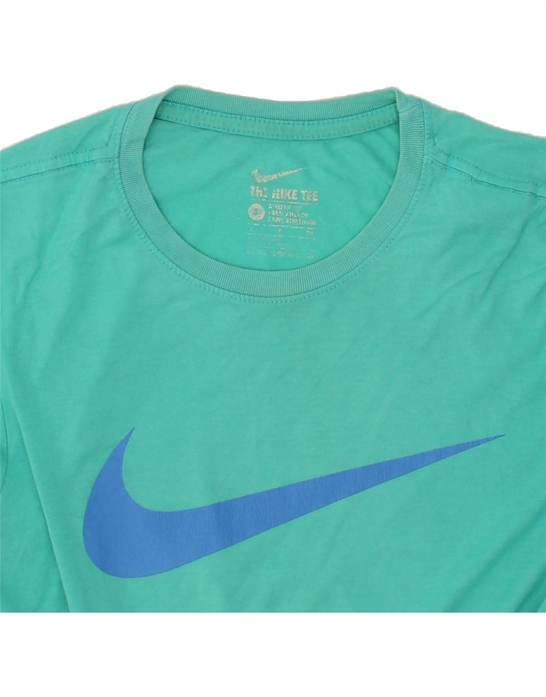 NIKE Mens Athletic Cut Graphic T-Shirt Top Small Turquoise Vintage Nike and Second-Hand Nike from Messina Hembry 