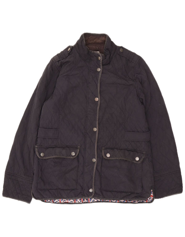 Crew Clothing Womens Military Quilted Jacket UK 16 Large Navy Blue