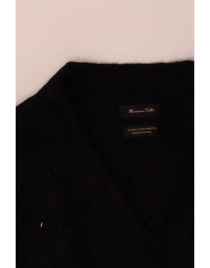 Massimo Dutti Pull col V pour femme UK 10 Petite laine noire