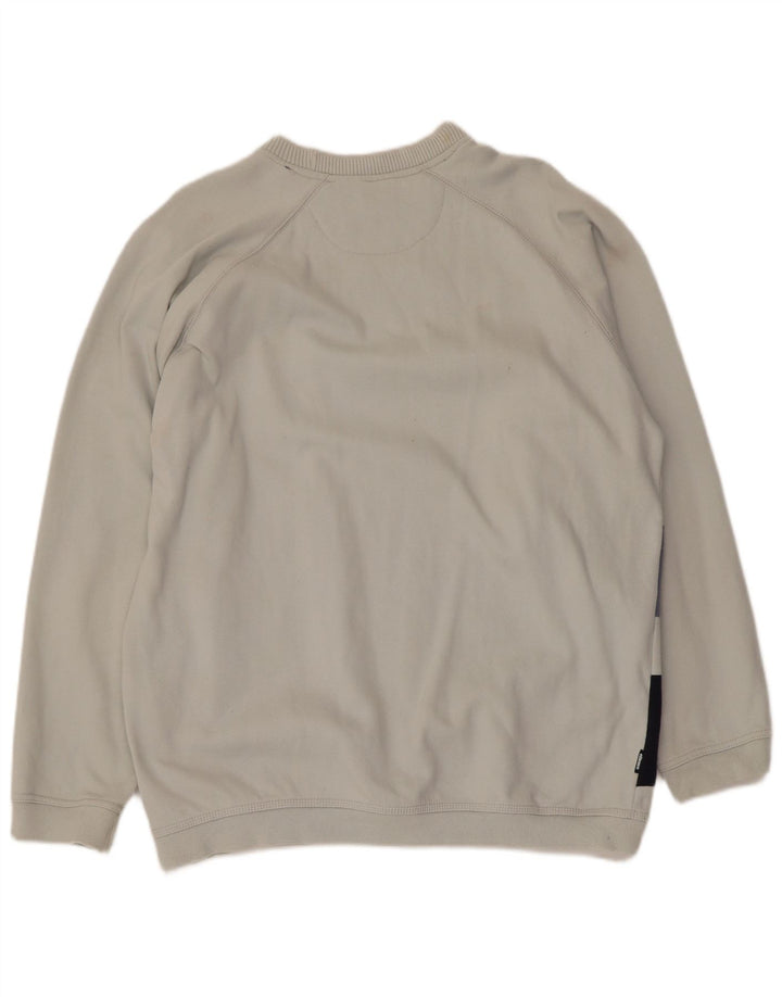 Ellesse Homme Sweatshirt Jumper Bleu Moyen Rayé Coton