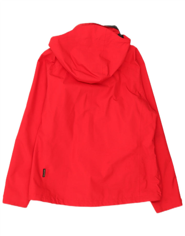 Jack Wolfskin Veste coupe-vent à capuche pour femme UK 16 Large Rouge Polyamide
