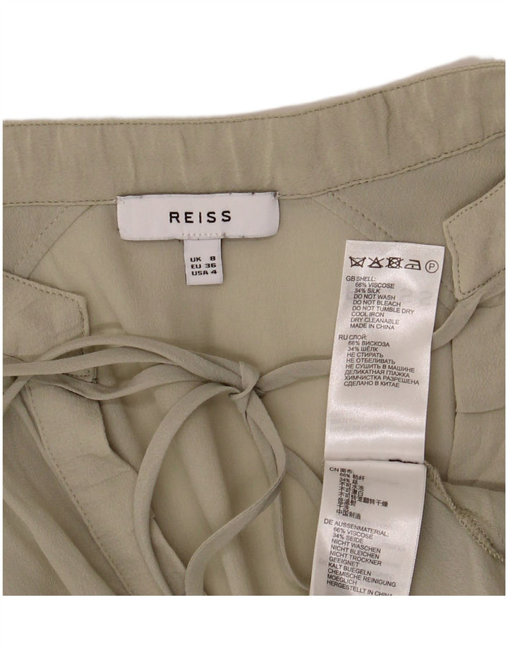 Reiss Femme Chemisier Oversize Top UK 8 Small Vert Viscose
