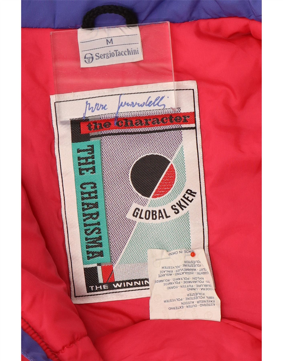 Sergio Tacchini Veste de ski pour homme UK 38 Bleu moyen Polyester colour block