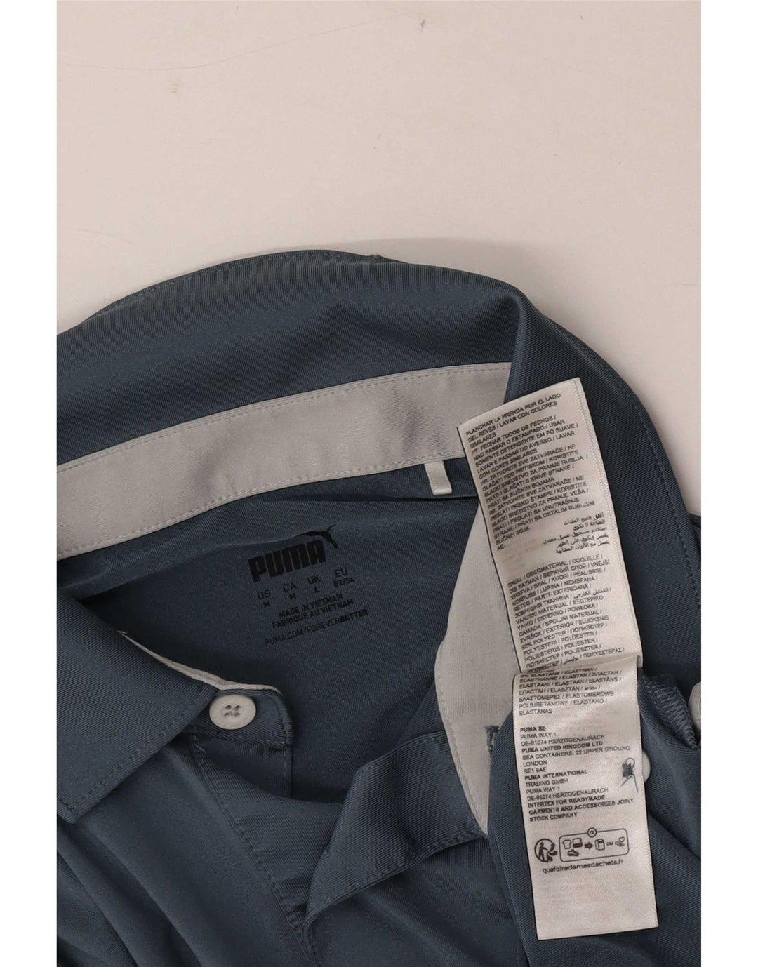 Puma Polo Homme Large Bleu Marine Colorblock Polyester