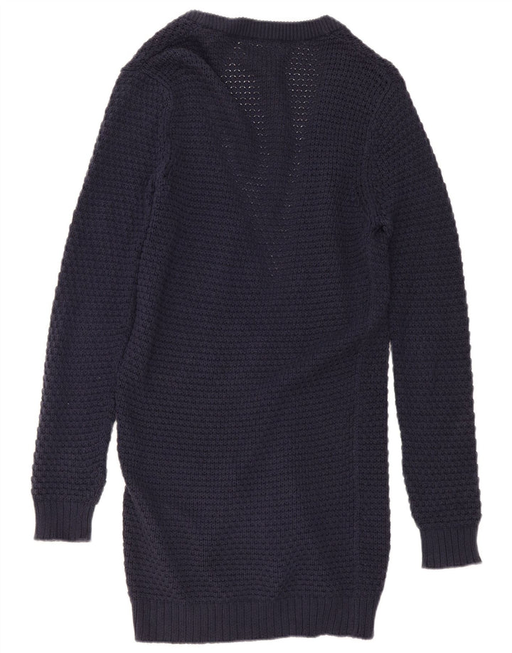 ZARA Homme Cardigan Ouvert Pull Bleu Marine Moyen Coton