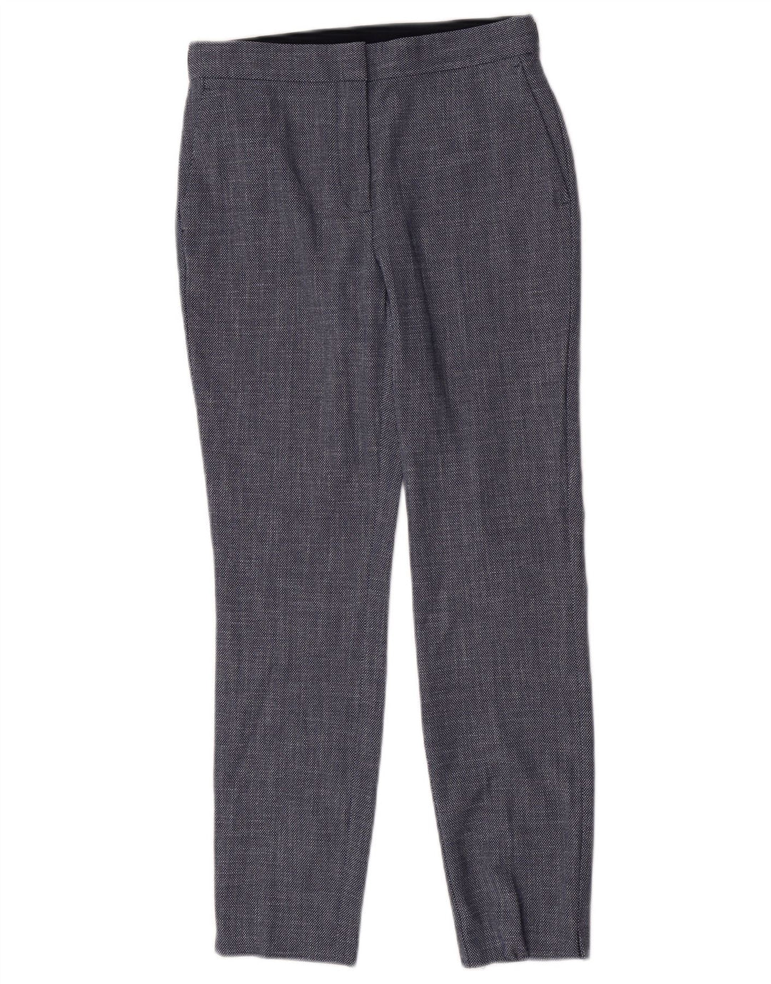 Pantalon de costume slim femme Zara petit W26 L27 bleu marine géométrique polyester