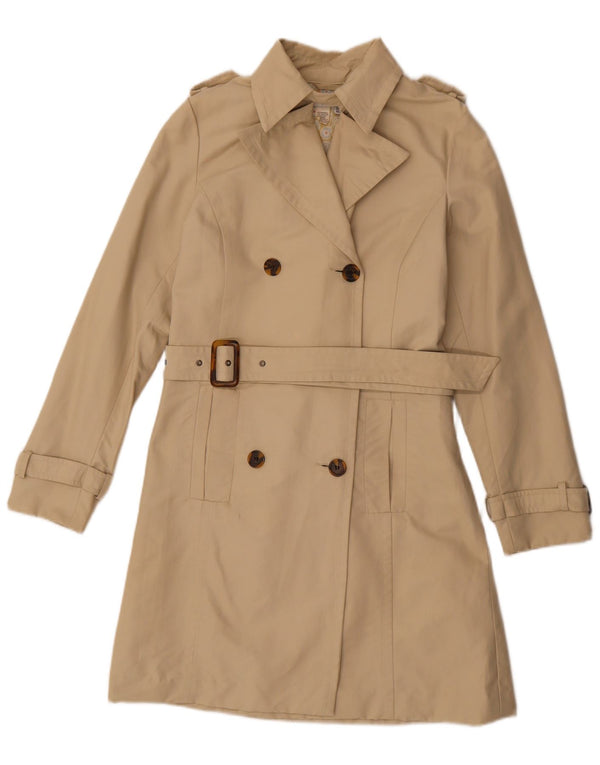 Zara Trench Femme UK 14 Coton Beige Moyen