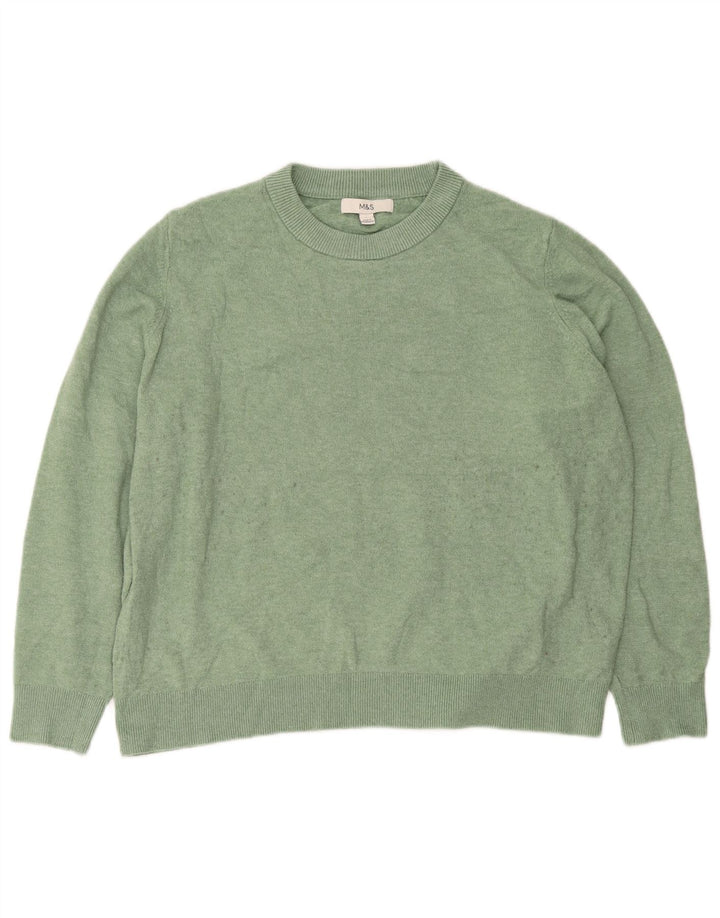 Marks & Spencer Pull surdimensionné à col rond pour femme UK 16 Large Vert
