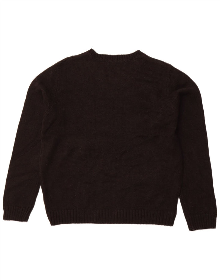 Zara Pull ras du cou pour femme UK 14 Grand Acrylique Noir