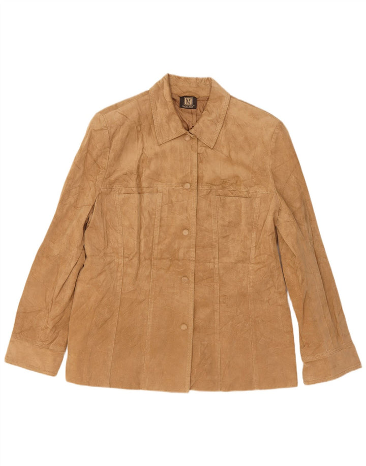 Madeleine Veste en daim pour femme UK 14 Grand cuir beige