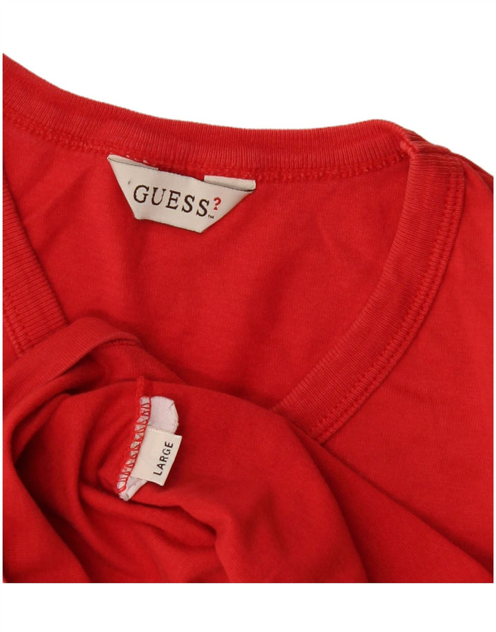 Guess T-shirt graphique pour femme UK 14 Large Rouge