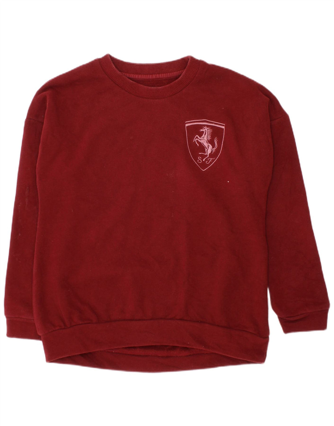 FERRARI Sweat-Shirt Garçon 5-6 Ans Bordeaux Coton