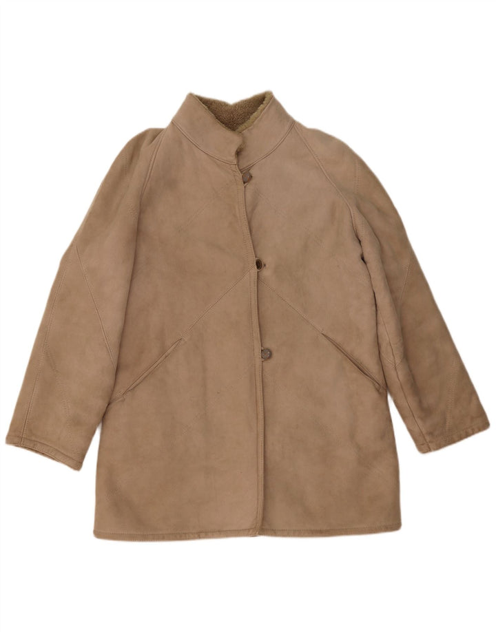Veste Shearling Femme Vintage IT 46 Grand Shearling Beige
