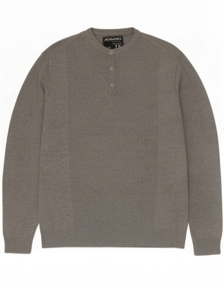 Jack & Jones Pull à col boutonné pour homme XL Gris