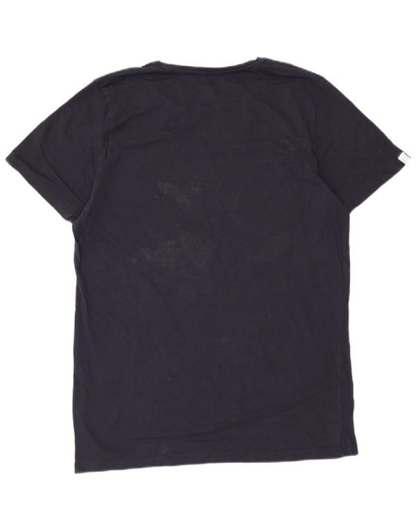 Jack & Jones T-Shirt Graphique Homme Grand Bleu Marine Coton