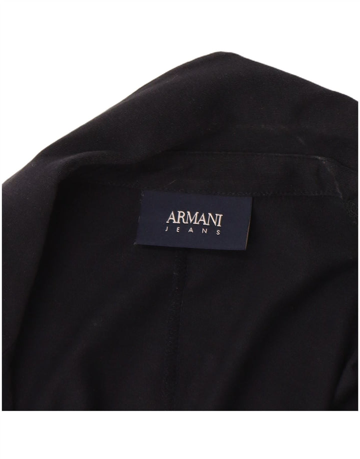 Armani Jeans Veste Blazer 2 Boutons Femme UK 18 XL Bleu Marine Coton