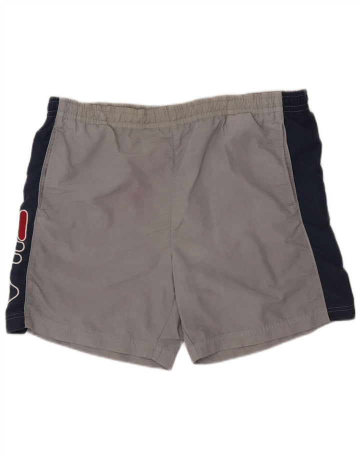 Fila Short de Sport Graphique Homme Gris Colorblock Large