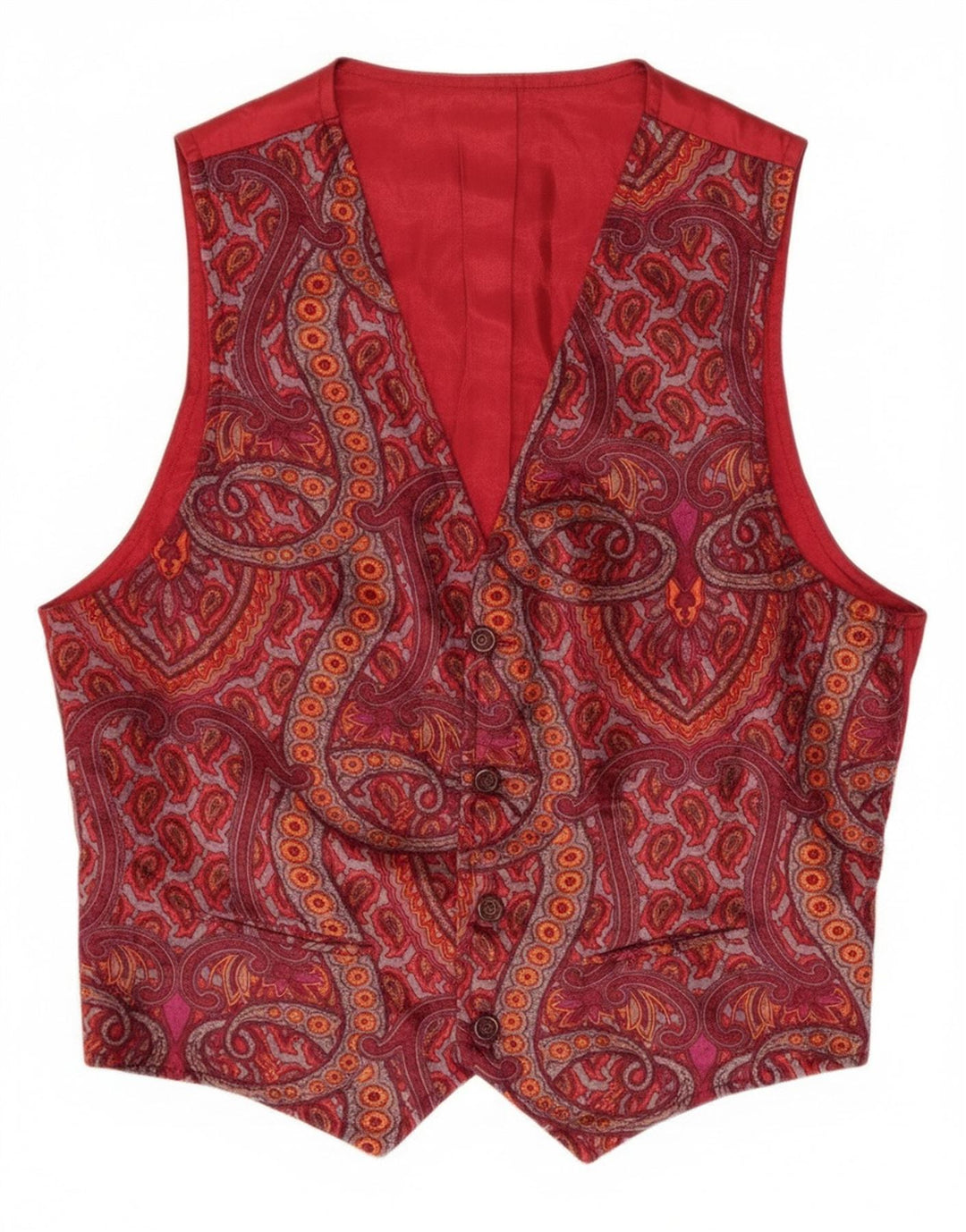gilet vintage homme moyen bordeaux Paisley