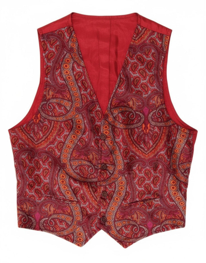 gilet vintage homme moyen bordeaux Paisley