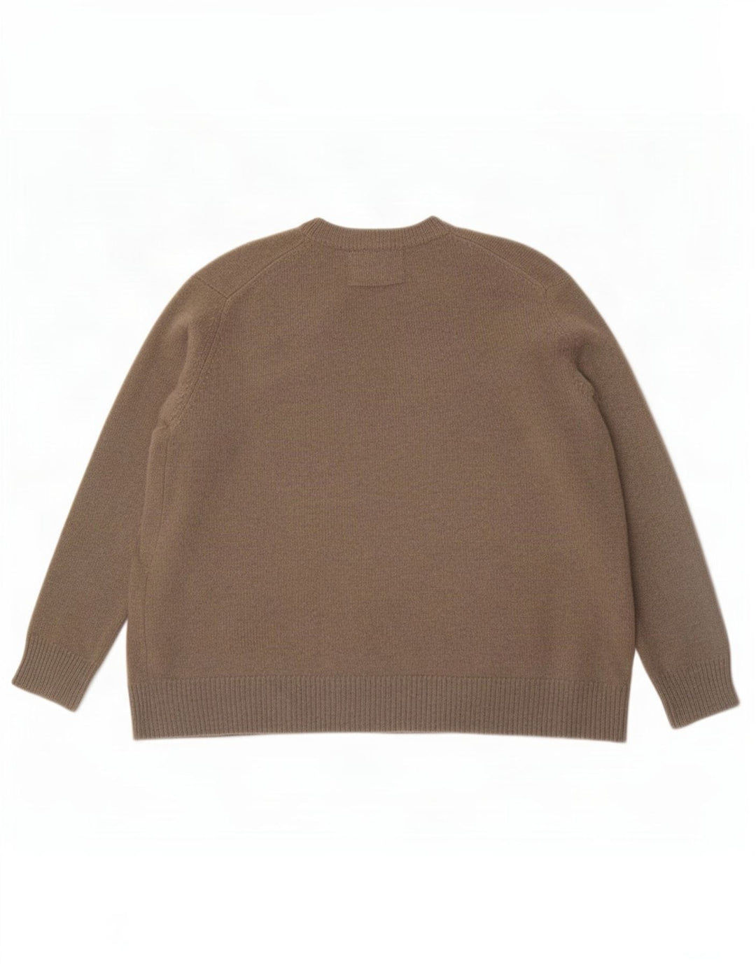 Zara Pull surdimensionné à col en V pour femme UK 44 en cachemire kaki moyen