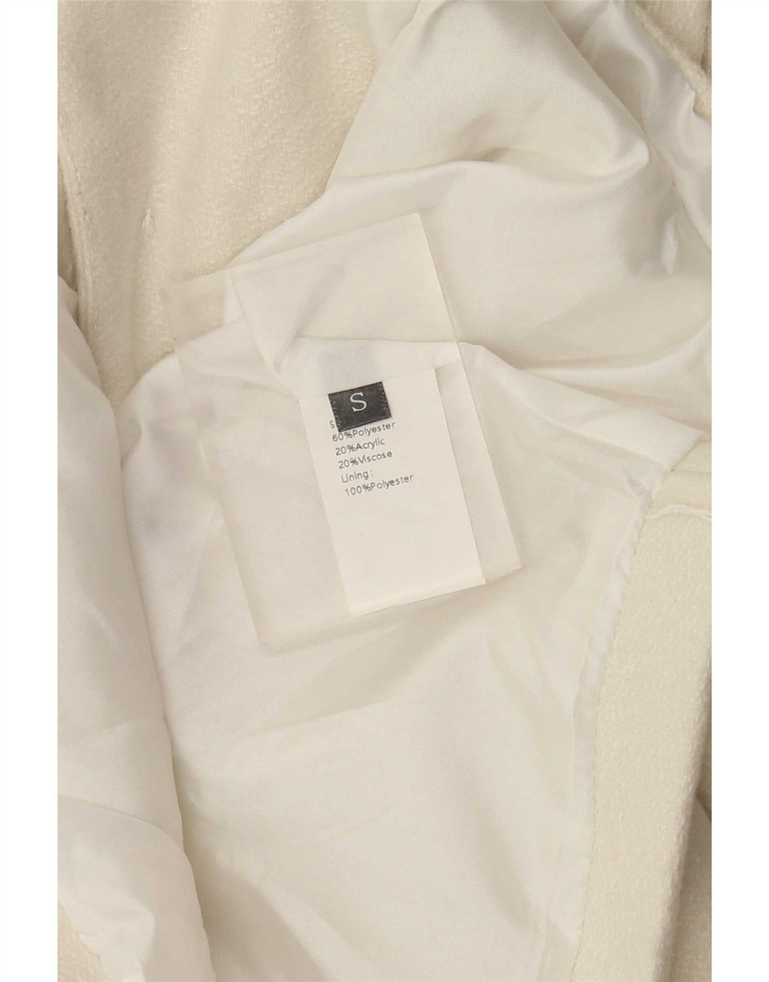 veste boléro femme vintage UK 10 petit polyester blanc cassé