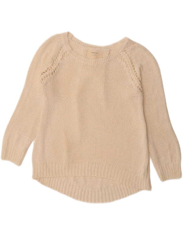Zara Pull col bateau pour femme UK 16 Large Blanc