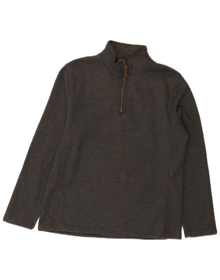 Mountain Warehouse Sweat-shirt à col zippé pour homme en coton gris moyen