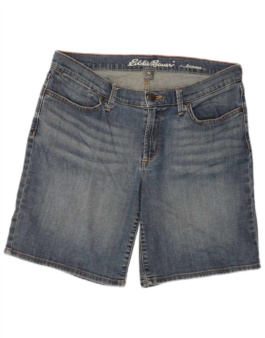 Eddie Bauer Short en jean Boyfriend pour femme US 8 Medium W32 Bleu Coton