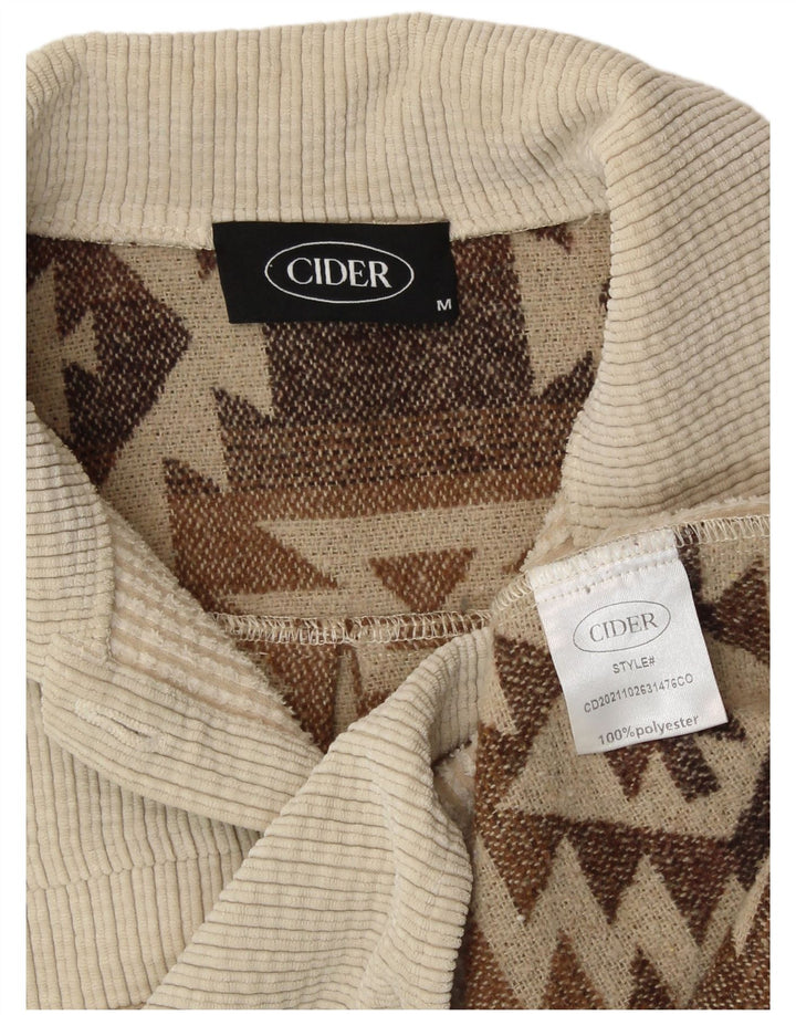 CIDER Surchemise Femme UK 14 Beige Moyen Géométrique Polyester Aztèque