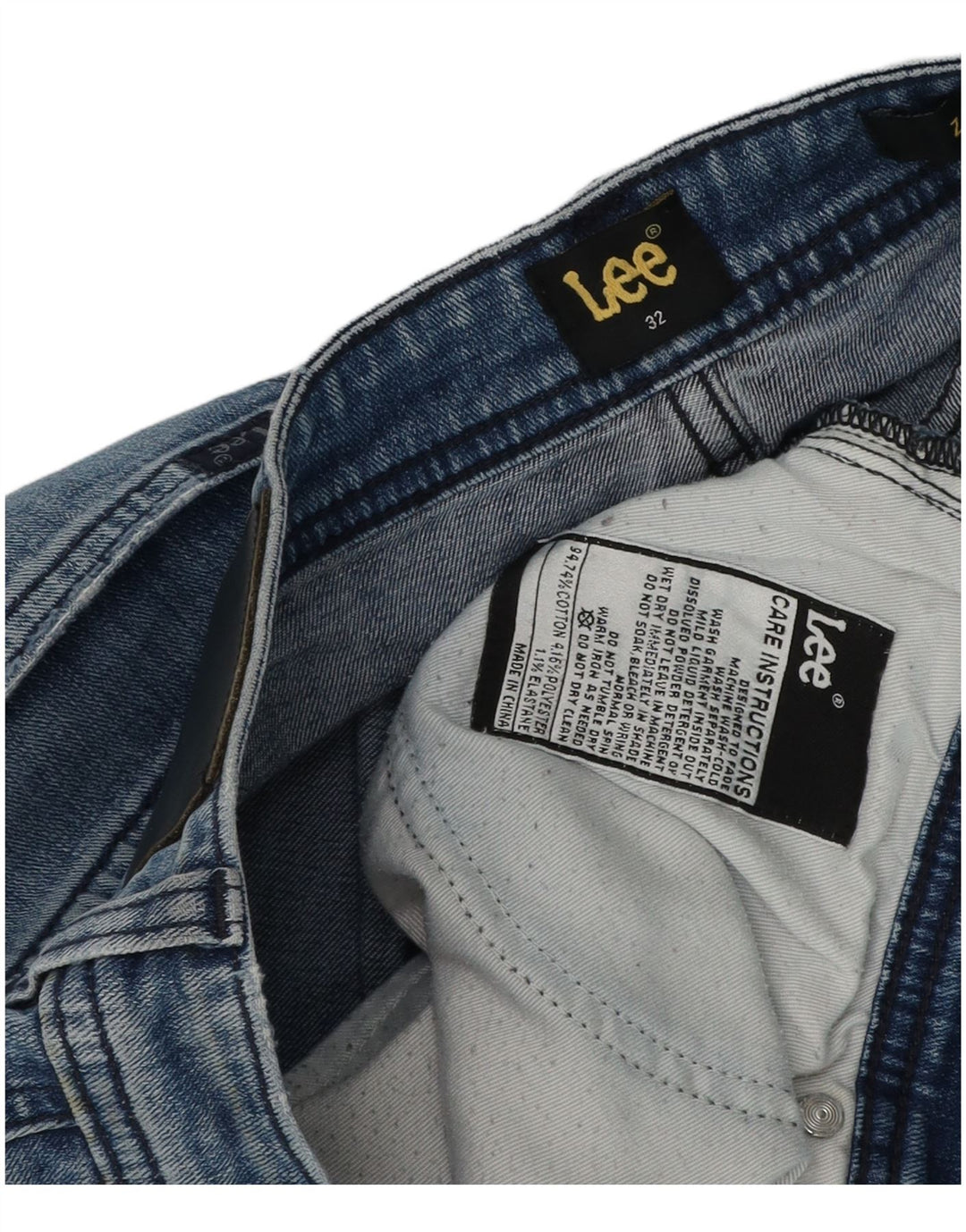 Lee Short en jean vieilli W32 pour homme en coton bleu moyen
