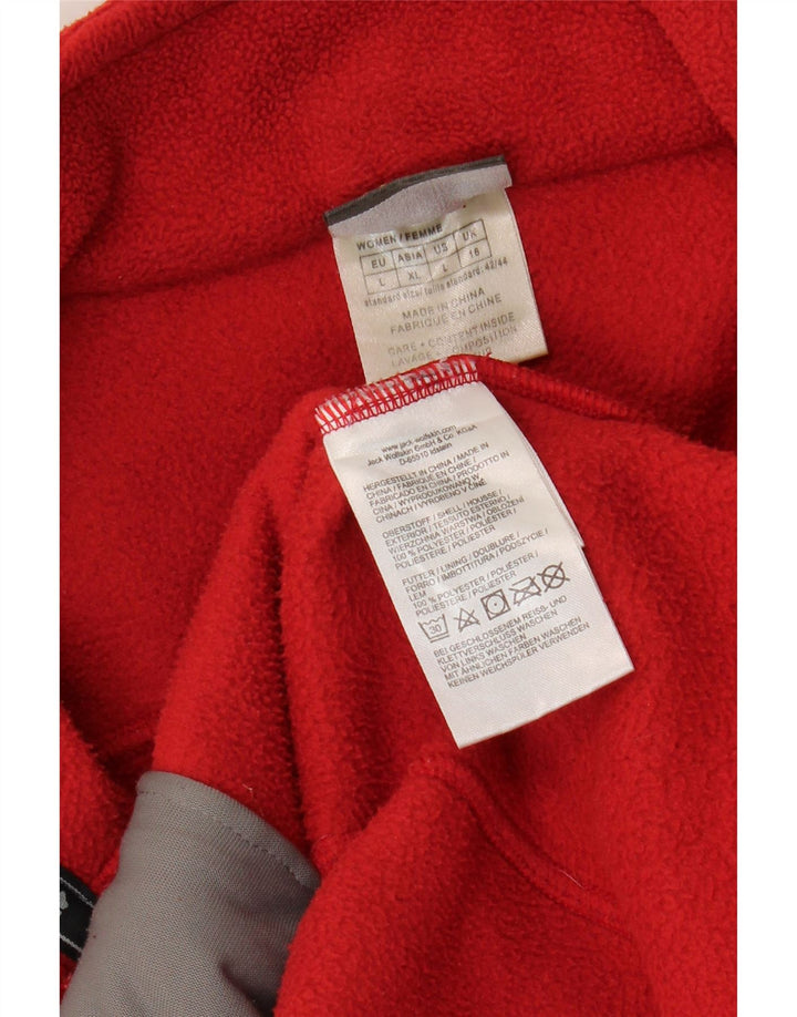Jack Wolfskin Veste polaire doublée pour femme UK 16 Large Rouge Polyester