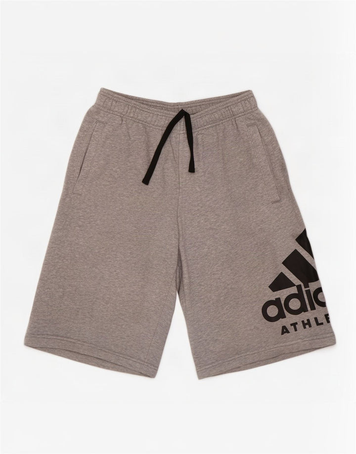 Adidas Short de Sport Graphique Homme Gris Moyen
