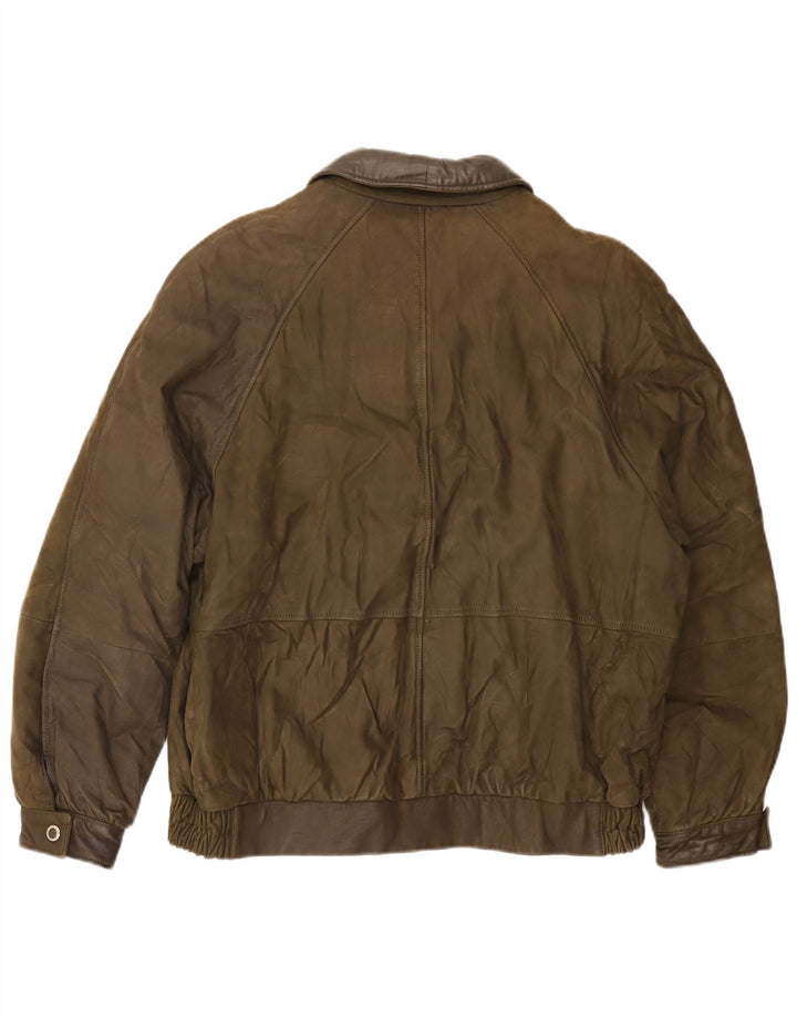 veste en cuir homme vintage UK 42 XL Vert