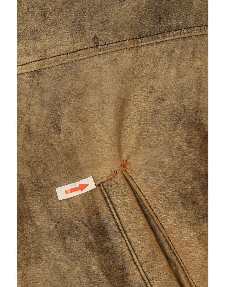 Desi Veste en cuir pour homme UK 38 Cuir marron moyen