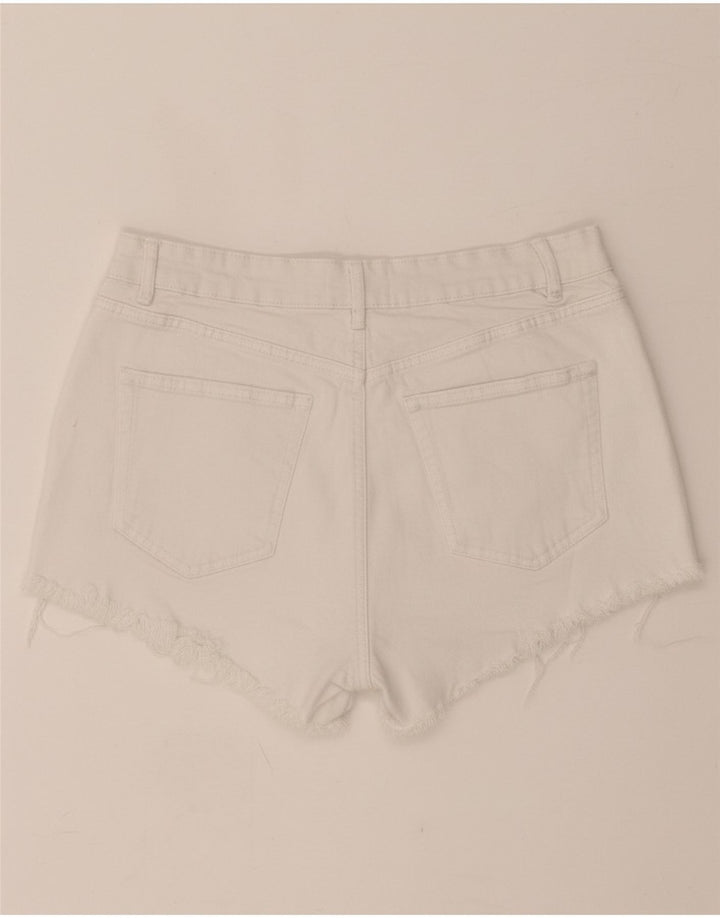 ZARA Womens Denim Shorts EU 42 Large W32 White Cotton Vintage Zara and Second-Hand Zara from Messina Hembry 