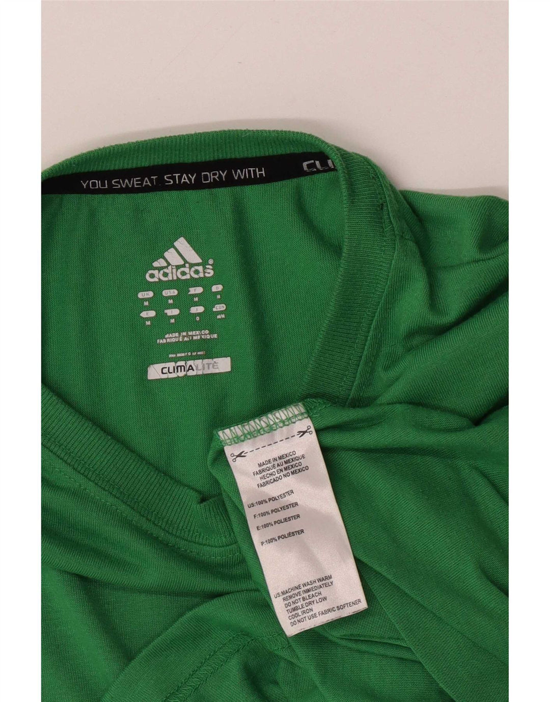 Adidas Homme Climalite T-Shirt Top Vert Moyen Polyester