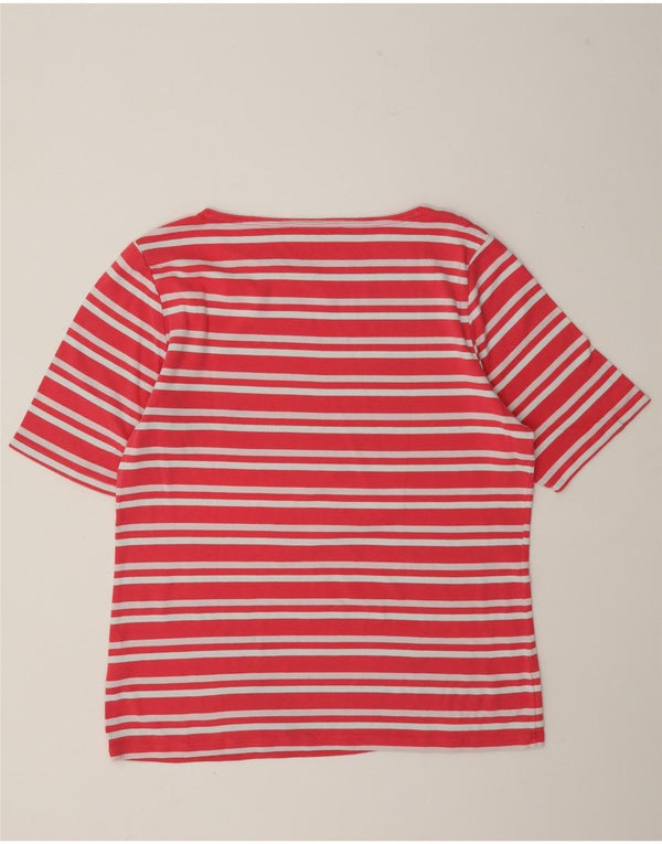 Tommy Hilfiger T-Shirt Femme Top UK 20 2XL Coton Rayé Rose