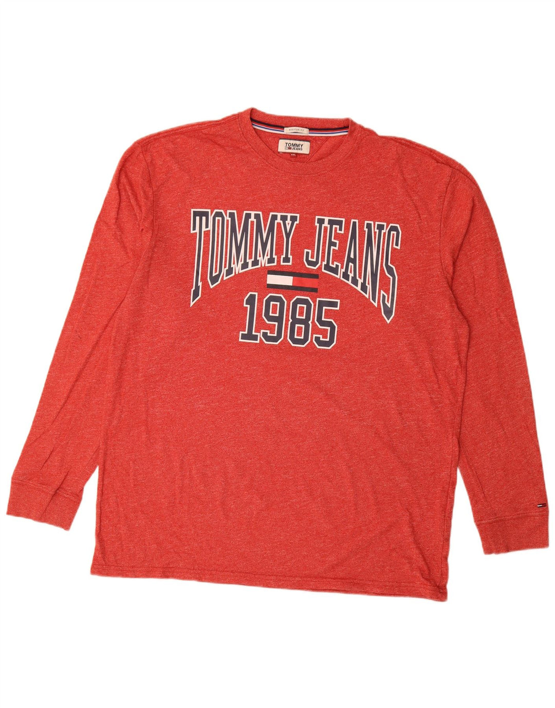 Tommy Hilfiger Haut graphique à manches longues pour homme Coupe régulière 2XL Rouge moucheté