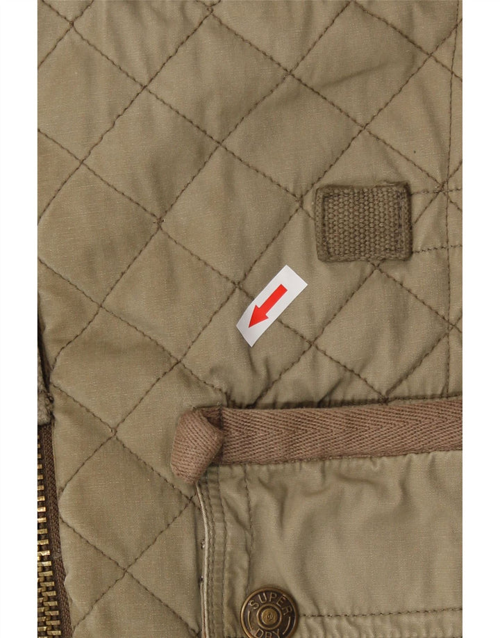 Superdry Veste matelassée Motorstyle Graphic pour femme UK 10 Small Kaki