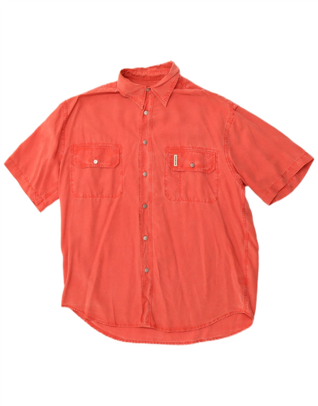 TRUSSARDI JEANS Chemise à Manches Courtes Homme Rouge Moyen Lyocell