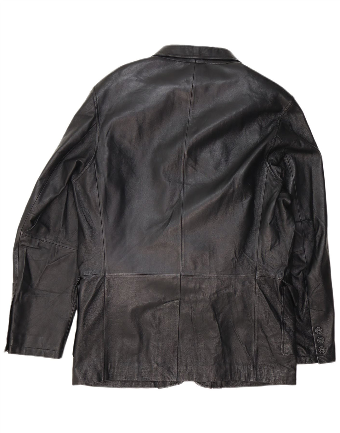 Conbipel Veste Blazer En Cuir 3 Boutons Homme IT 50 Grand Cuir Noir