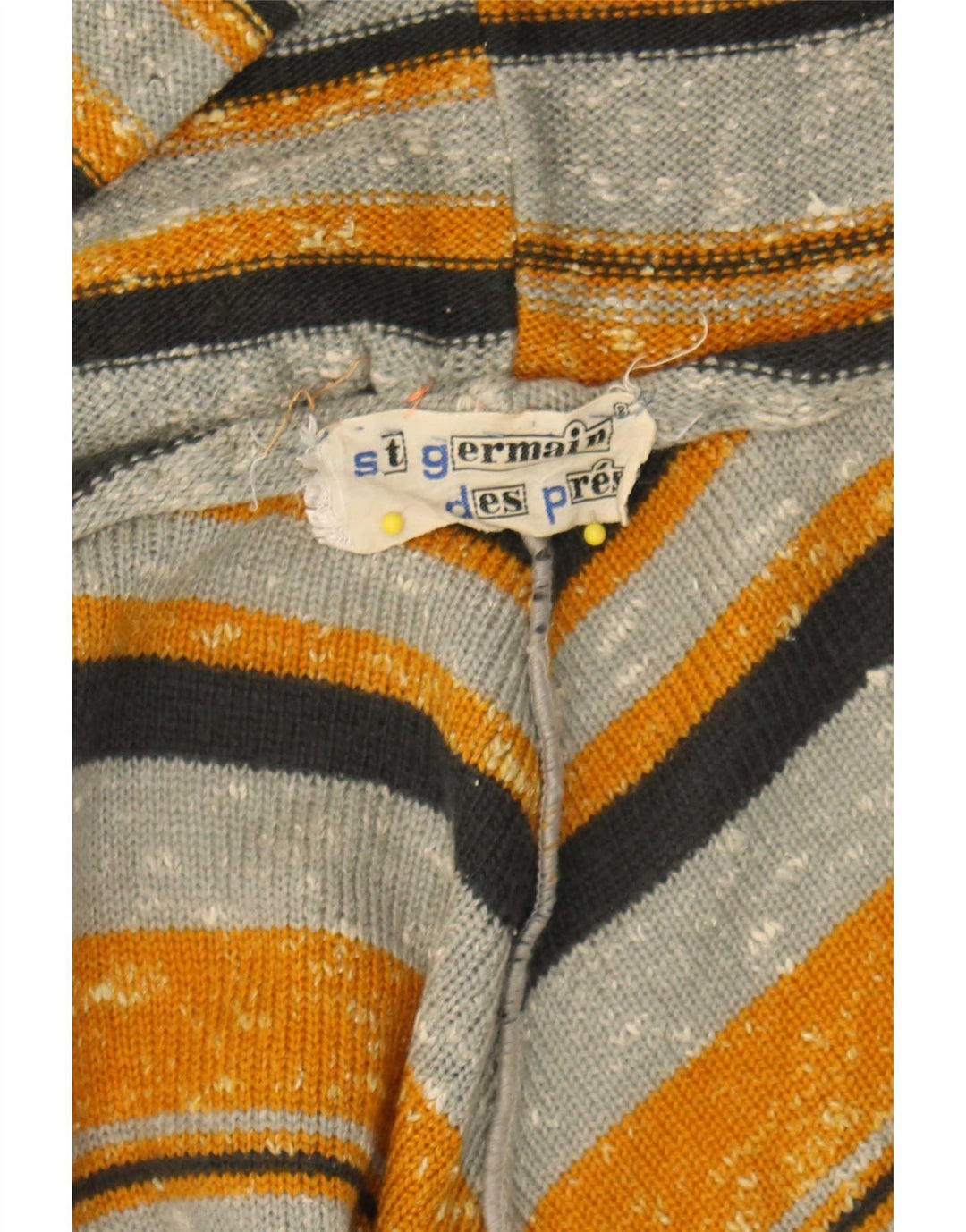 vintage Womens Hooded Cardigan Sweater Taille unique Rayé multicolore
